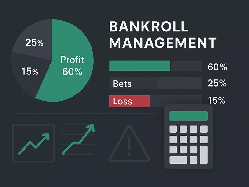 Bankroll management strategy with financial tracking and risk allocation charts
