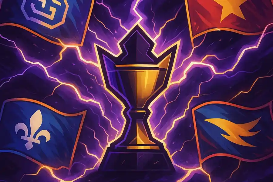 International Masters tournament competition visualization with multiple regional teams