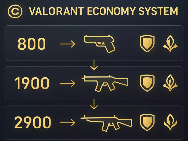Valorant economy system with credits, weapons, and armor for betting analysis