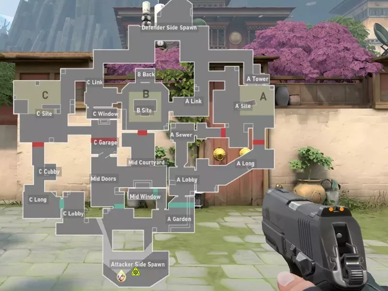 Valorant competitive map pool analysis with tactical layouts and strategic points
